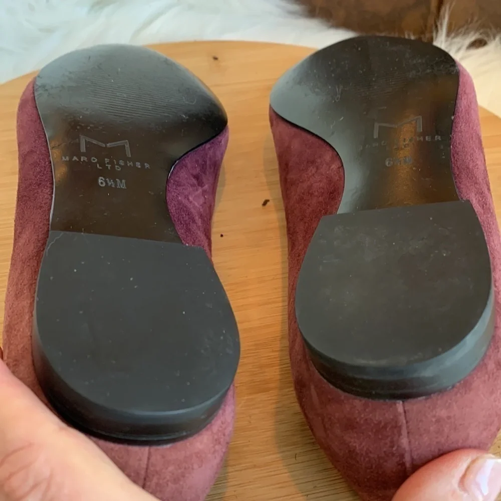 Marc Fisher | Suede Burgundy Slip On Loafers 6 1/2
